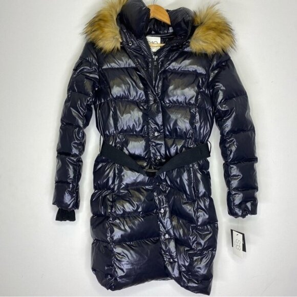NWT S13 Chalet Puffer Coat Belt & Faux Fur Hood Women Size Small - Picture 2 of 9